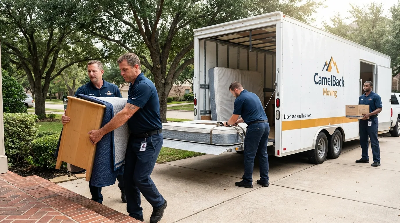 Crew loading residential truck for cross-state move from Millbrook, AL