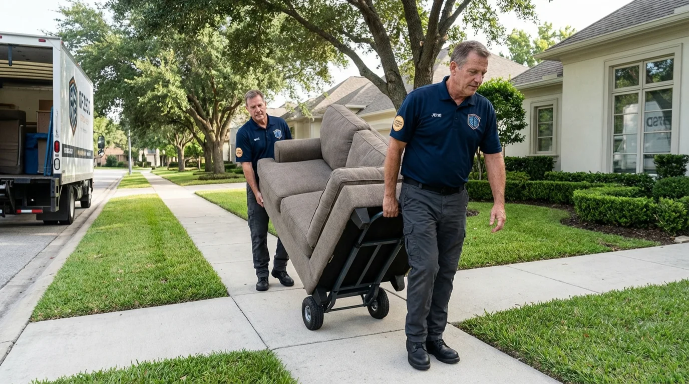 Local residential moving crew loading furniture in Millbrook, AL